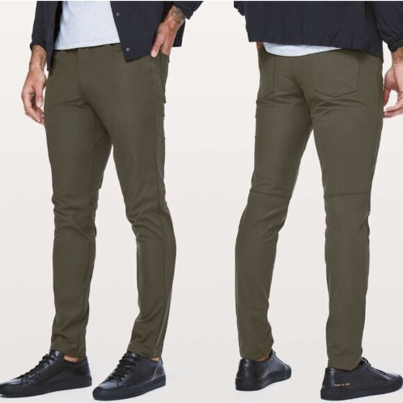 Lululemon ABC Slim Warpstreme 34" Dark Olive Size 31 - Picture 1 of 12